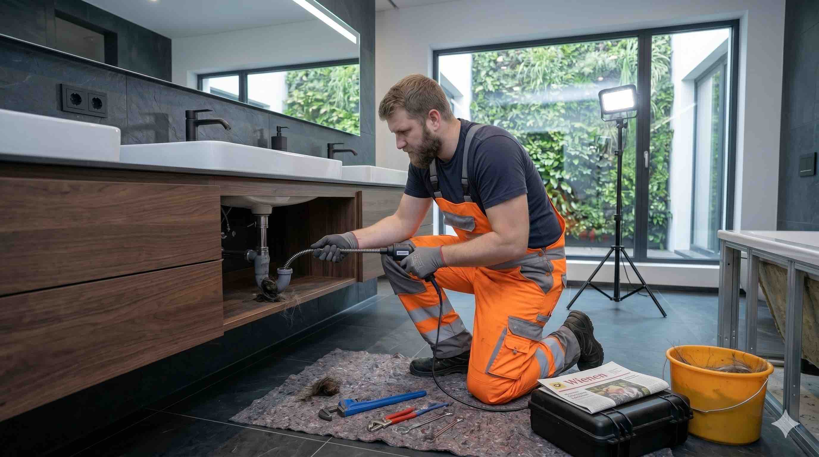 Waschbecken im Badezimmer verstopft